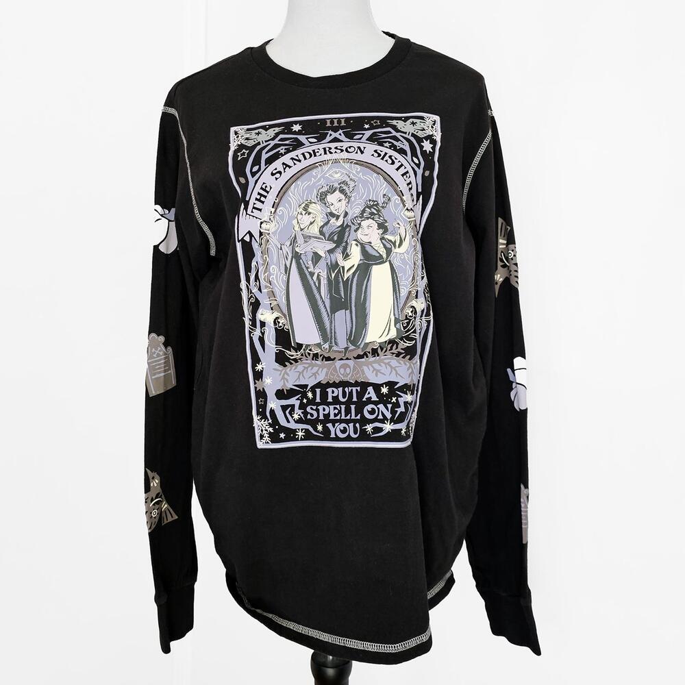 Disney Box Lunch Size Medium The Sanderson Sisters Black Long Sleeve T-Shirt